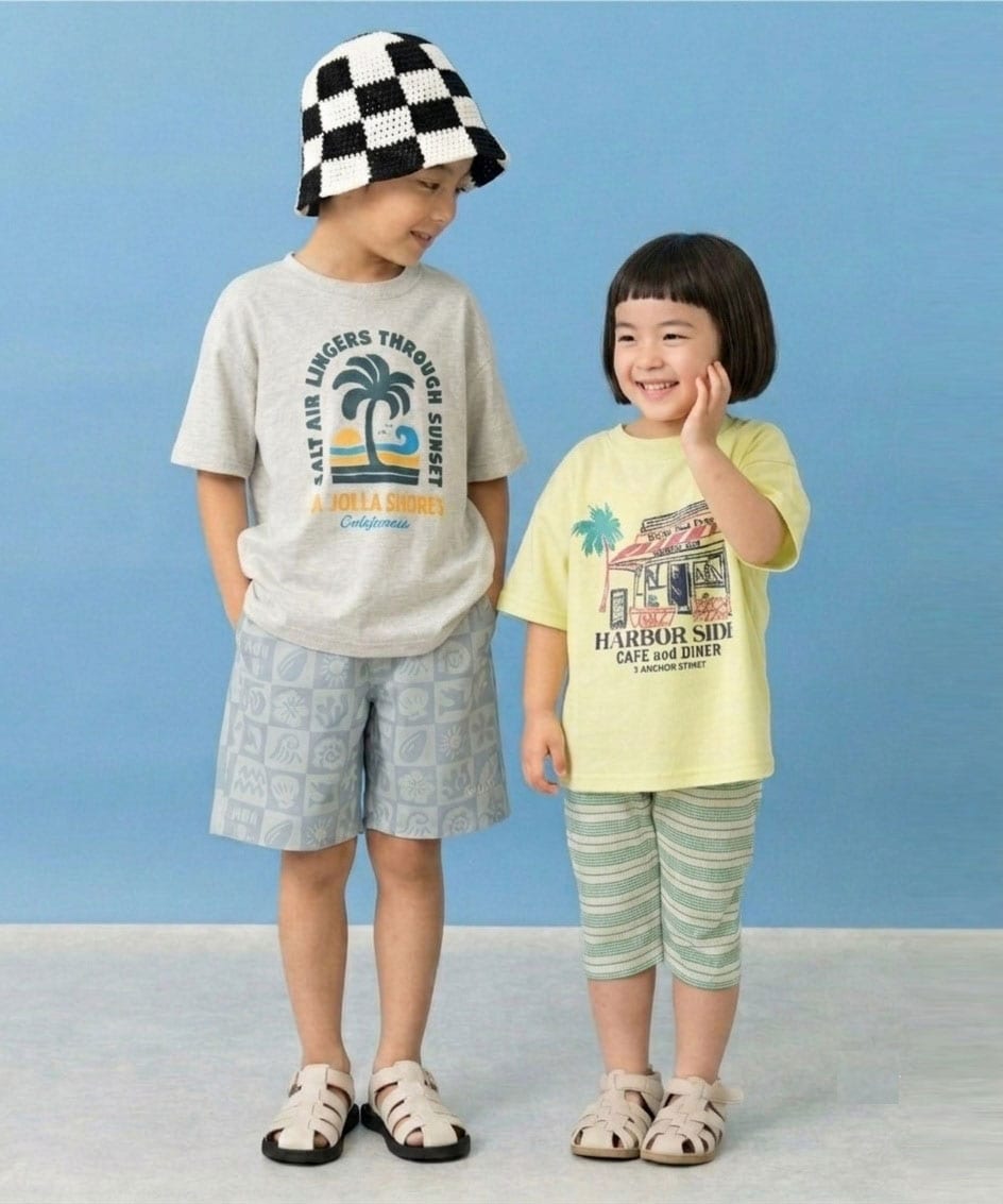 【365D.】アソートビーチプリント半袖Tシャツ