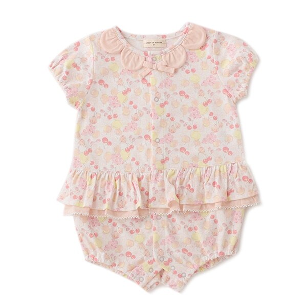 オーガニックコットン フルーツフラワーロンパース【日本製】