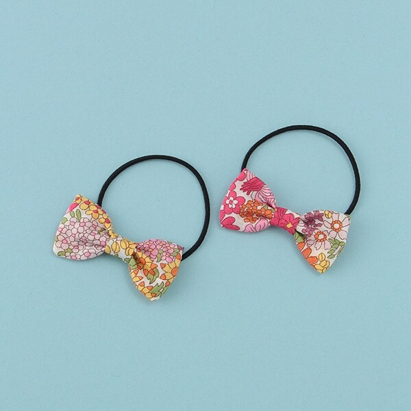 リバティプリントリボンヘアポニー(2個セット)【日本製】