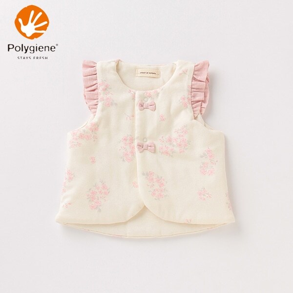オーガニックコットン ポリジン リトルフラワーベスト【日本製】