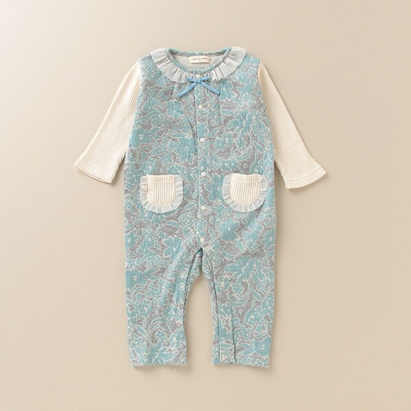 フラワージャカードカバーオール【日本製】