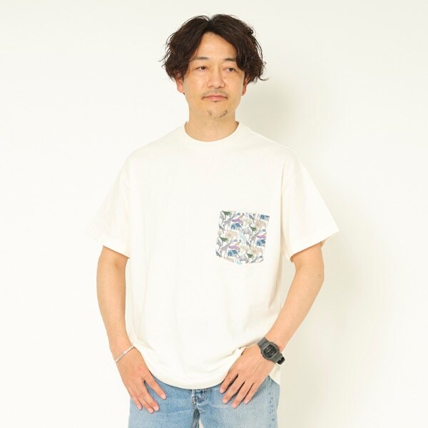 【親子】大人リバティプリントポケットTシャツ