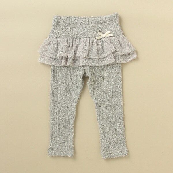 ケーブルジャガードチュールレギンス【日本製】