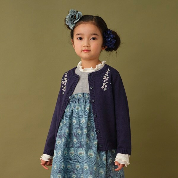 手刺繍カーディガン