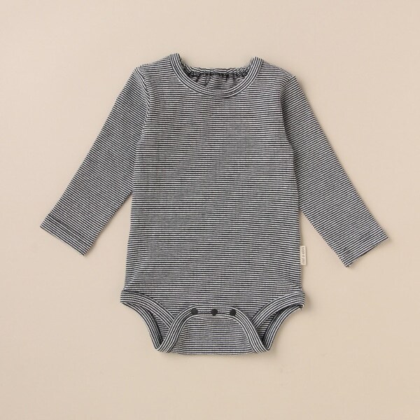 オーガニックミジンボーダーボディースーツ