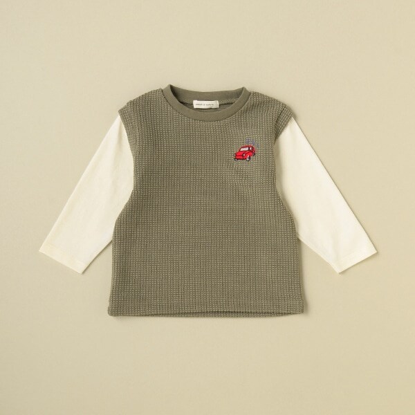 レイヤードベスト長袖Tシャツ