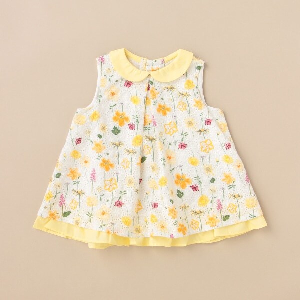 レースフラワープリントチュニック