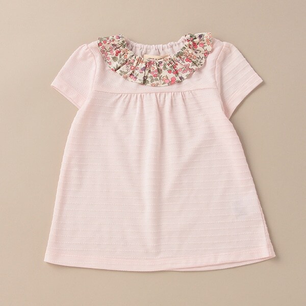 リバティファブリックフリル衿Tシャツ【日本製】