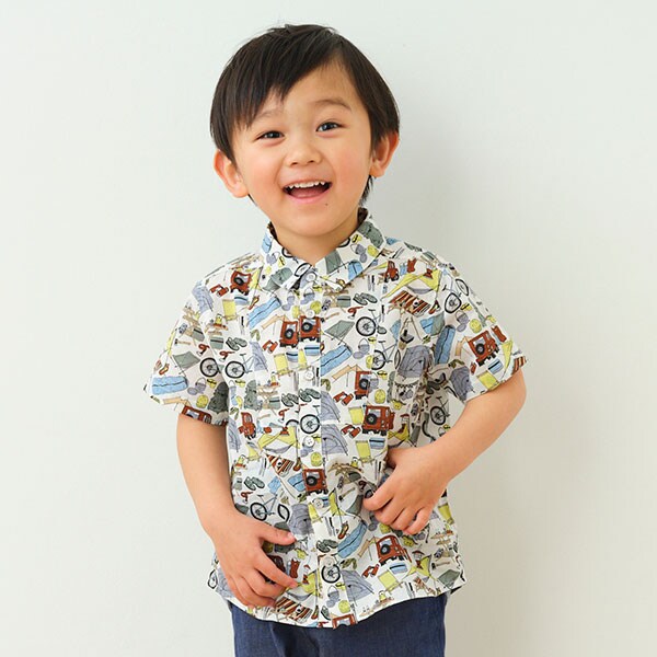 キャンプモチーフ半袖シャツ【日本製】