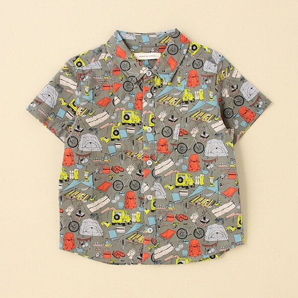キャンプモチーフ半袖シャツ【日本製】