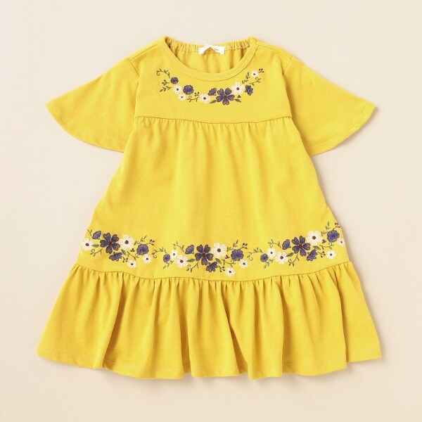 刺しゅうティアードワンピース