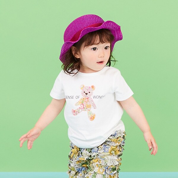 リバティファブリックベアTシャツ