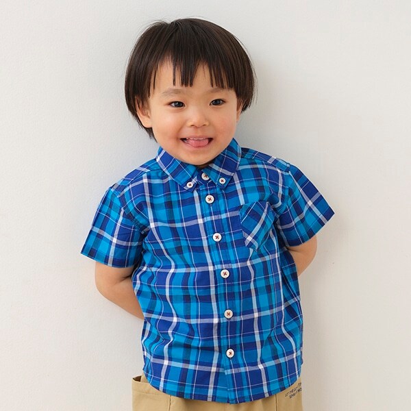 ボタンダウンチェックシャツ