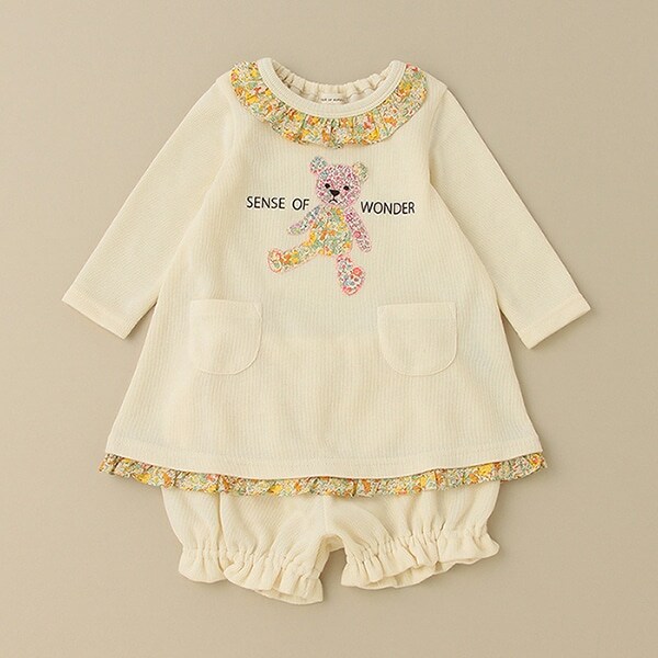 リバティファブリックベアーワンピーススーツ