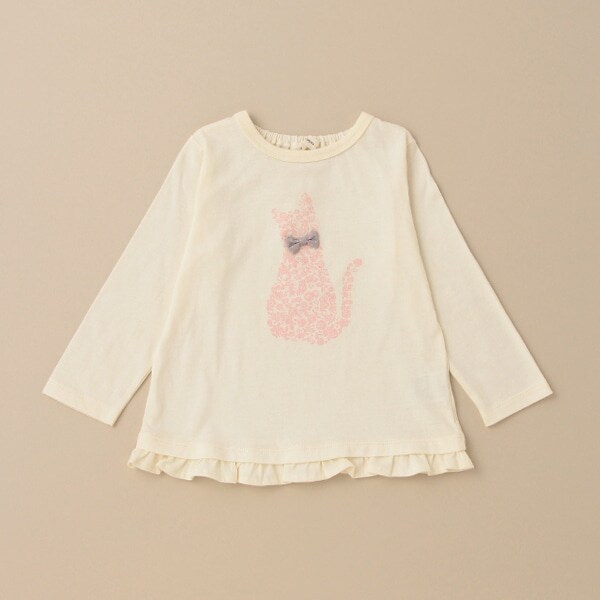フラワーねこ長袖Tシャツ