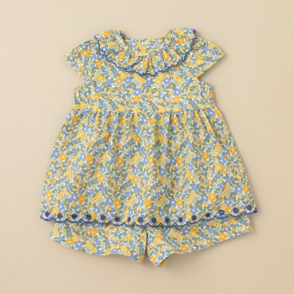 花柄スカラ衿セットアップ