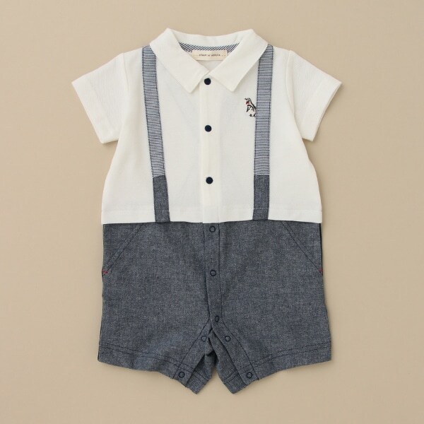 ポロ衿ショートオール