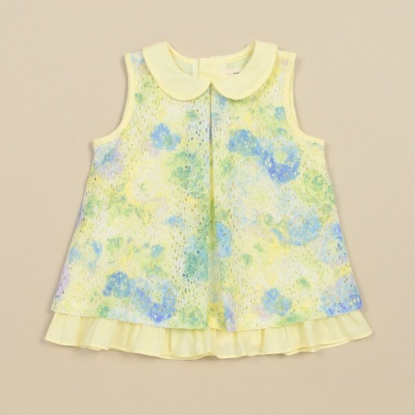 フラワーレース袖無チュニック【日本製】