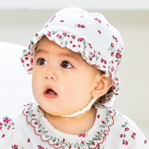 野イチゴフラワー帽子【日本製】