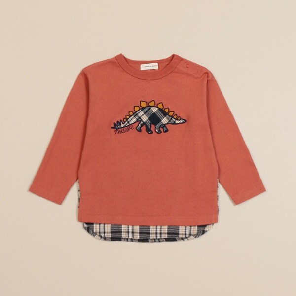 恐竜アップリケ長袖Tシャツ