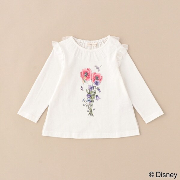 ティンカー・ベルフラワープリント長袖Tシャツ