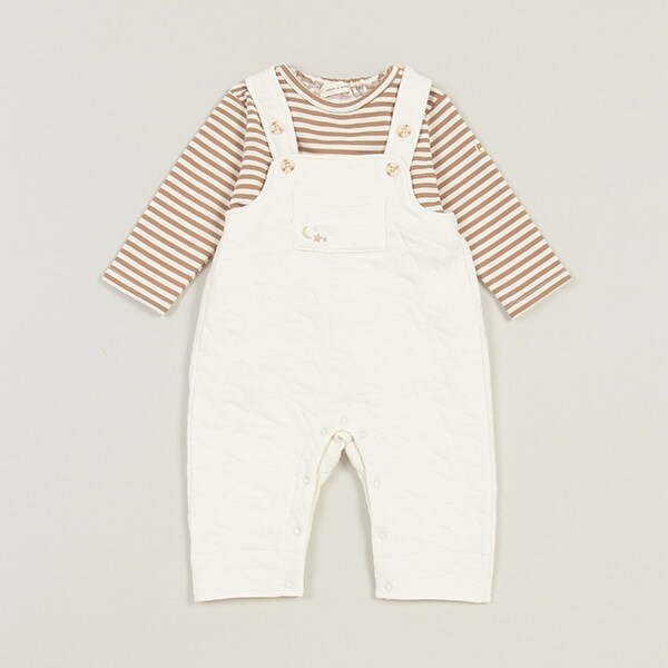 ニットキルトサロペット&トレーナーSET