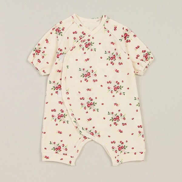 野イチゴ総柄NEWBORNウェア【日本製】