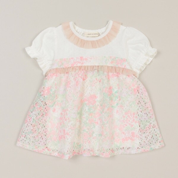 フラワーレースドッキングチュニック【日本製】