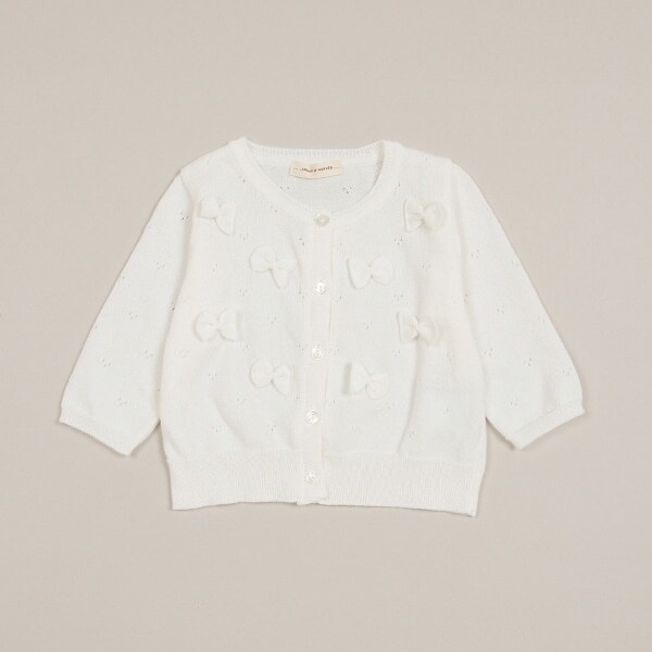 リボンカーディガン【日本製】