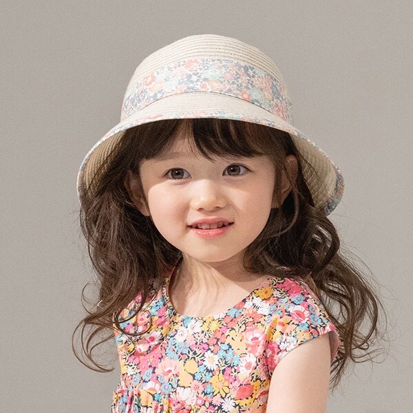 ウォッシャブルブレードリバティファブリックリボン帽子