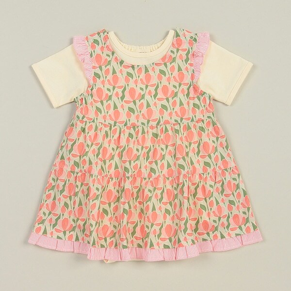 チューリップ柄ボディスーツセット