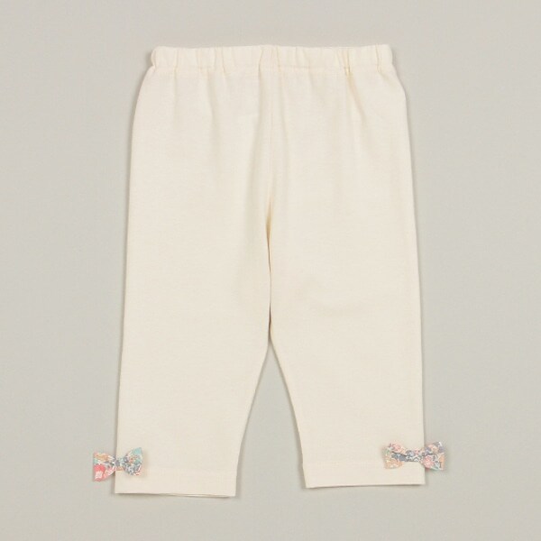 【オーガニック】7分丈リバティリボンレギンス【日本製】