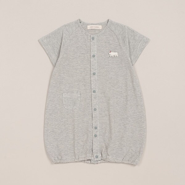 シロクマボーダー半袖2WAYオール【日本製】