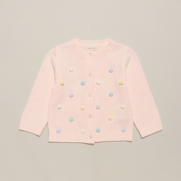 カラフルポンポンカーディガン