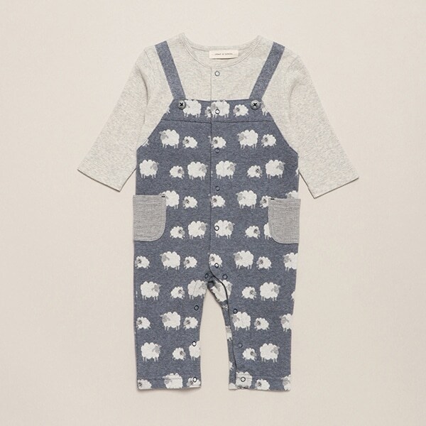 【オーガニック】ジャカードカバーオール