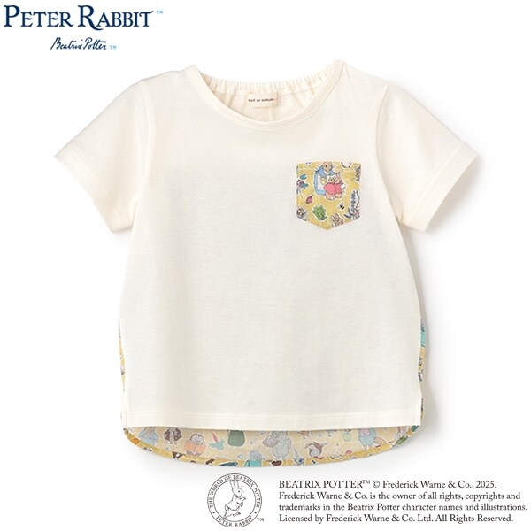 『ピーターラビット（TM）』リバティ切替半袖Tシャツ