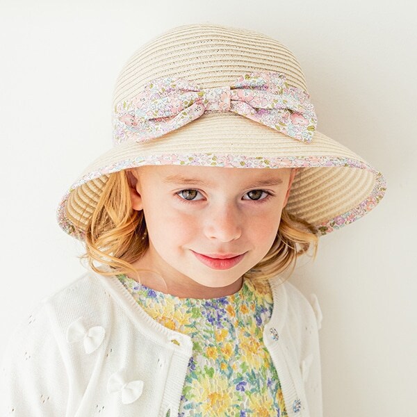 ウォッシャブルブレードリバティリボン帽子