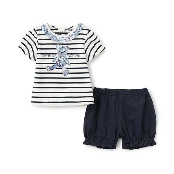 リバティアップリケクマベビースーツ