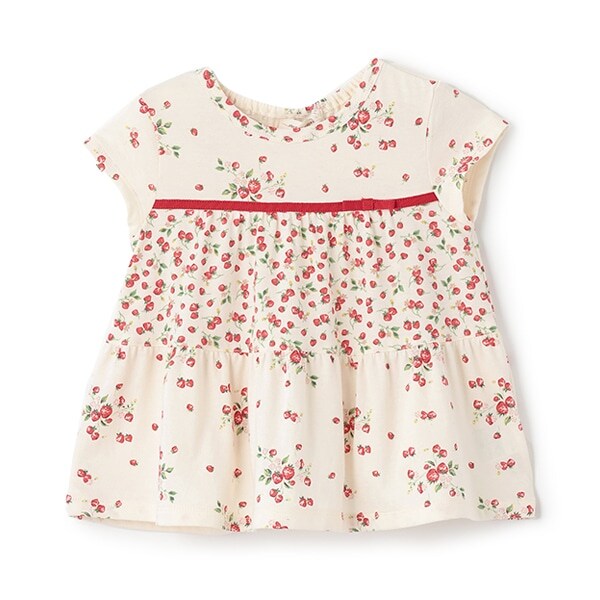 【オーガニック】野イチゴティアードチュニック【日本製】