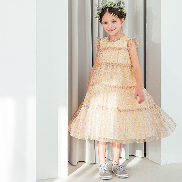 リバティプリントチュールドレス【日本製】