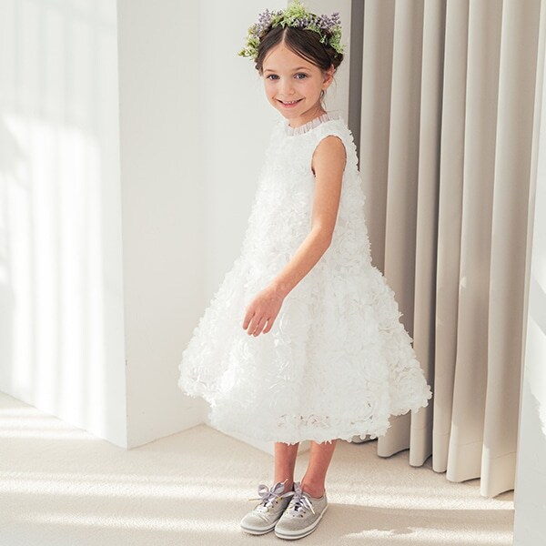 フラワーテープフリルドレス