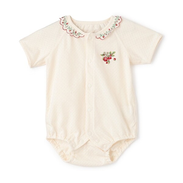 野イチゴシシュウボディスーツ【日本製】