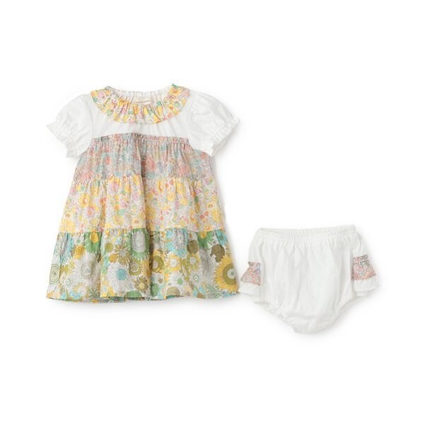 【オーガニック】リバティパッチワークワンピーススーツ【日本製】