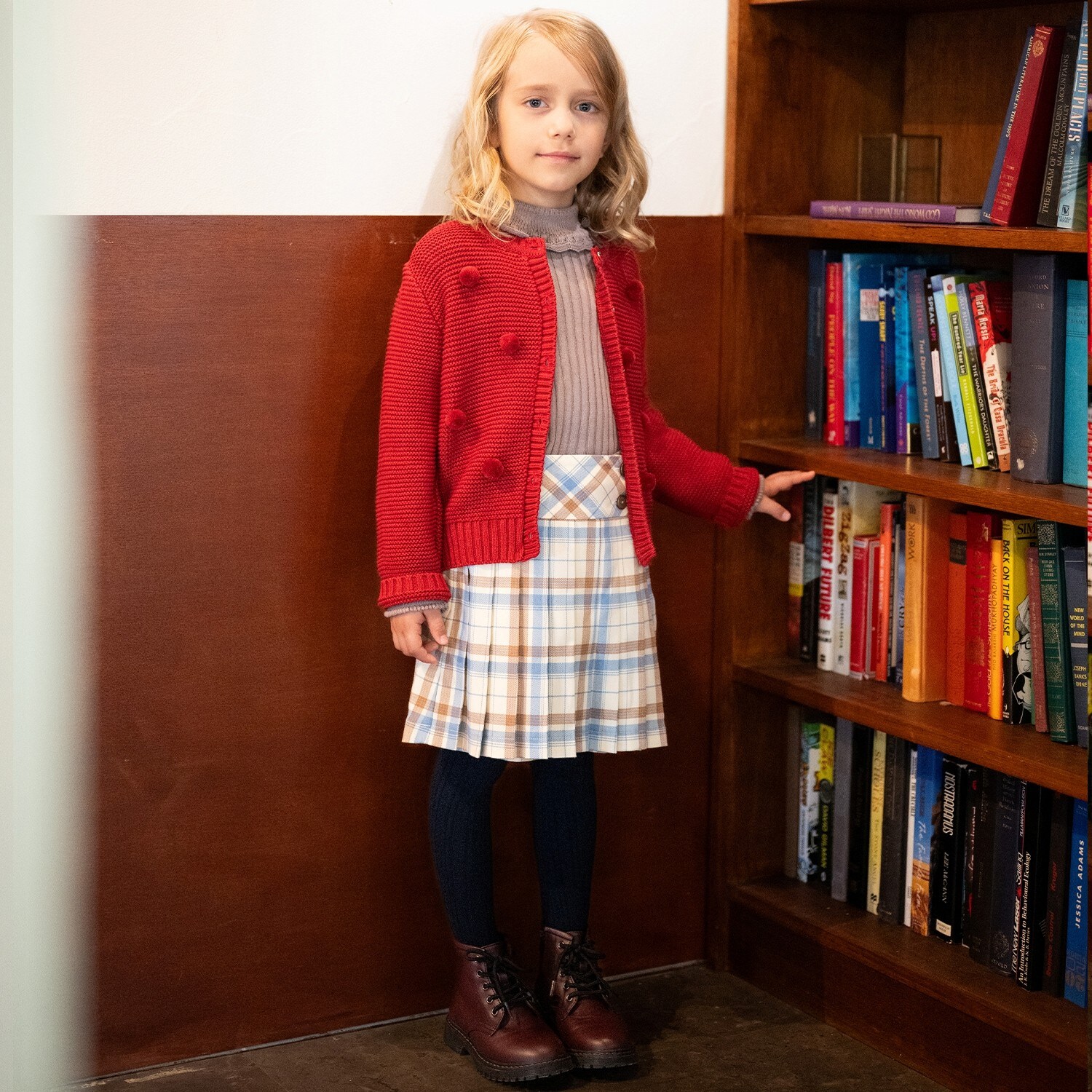 チェックプリーツキュロットスカート