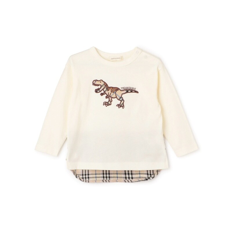恐竜アップリケ長袖Tシャツ