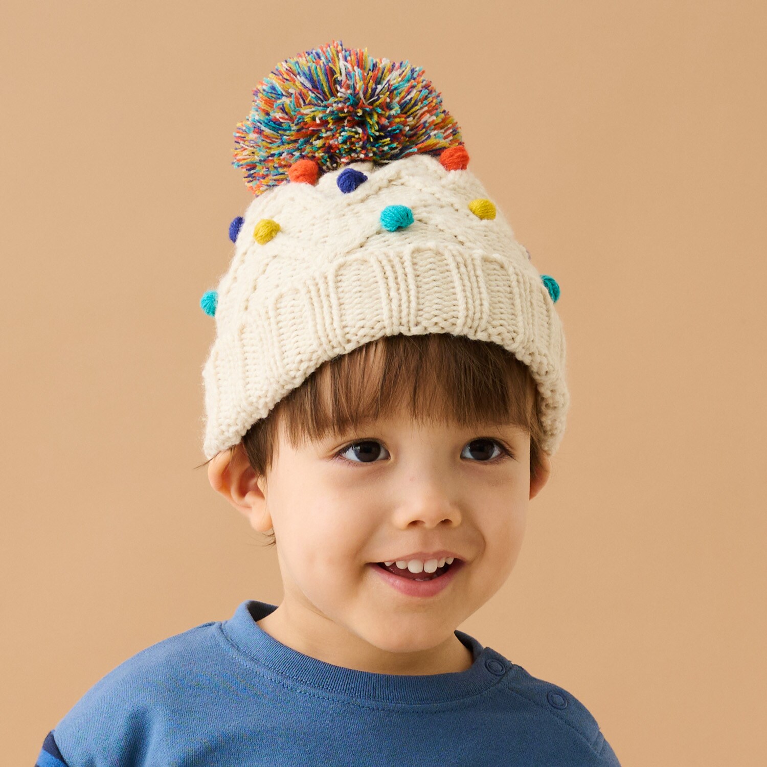 ポコポコニット帽子