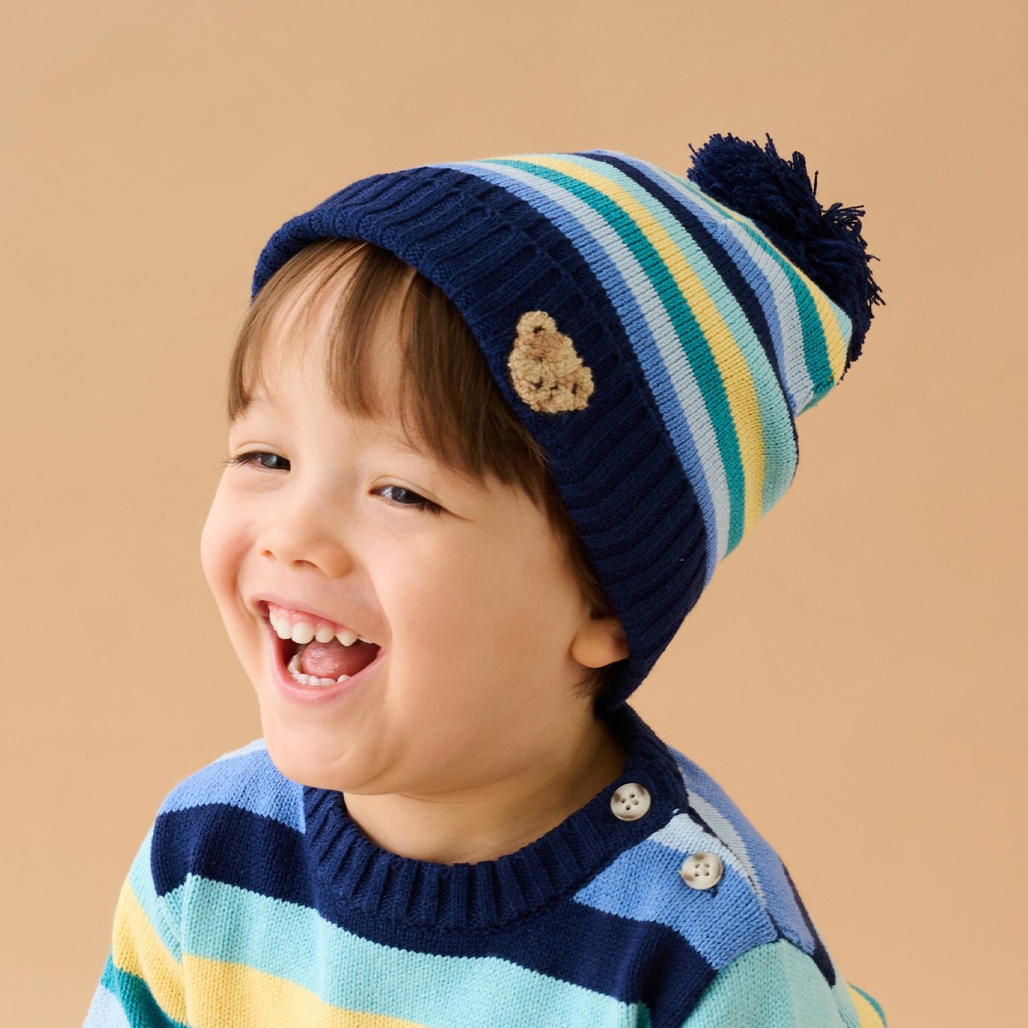 マルチボーダーニット帽