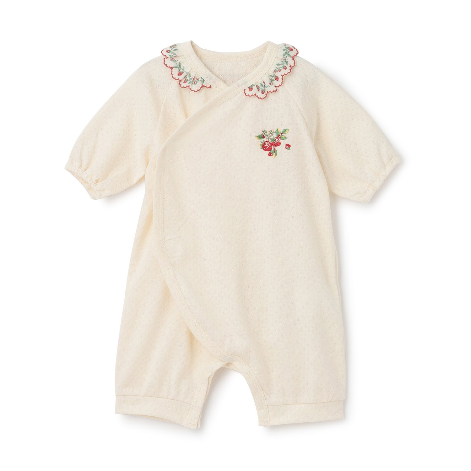 オーガニック野イチゴ刺しゅうNEWBORNウェア