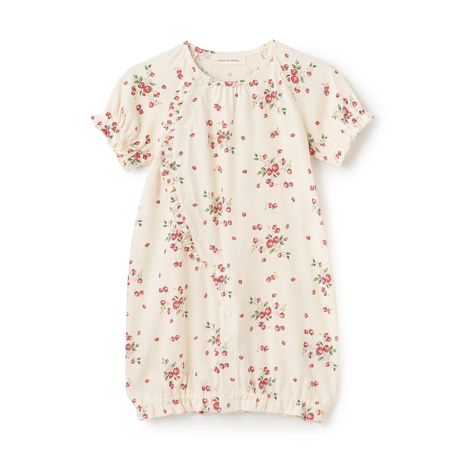 オーガニック野イチゴ半袖2WAYオール【日本製】