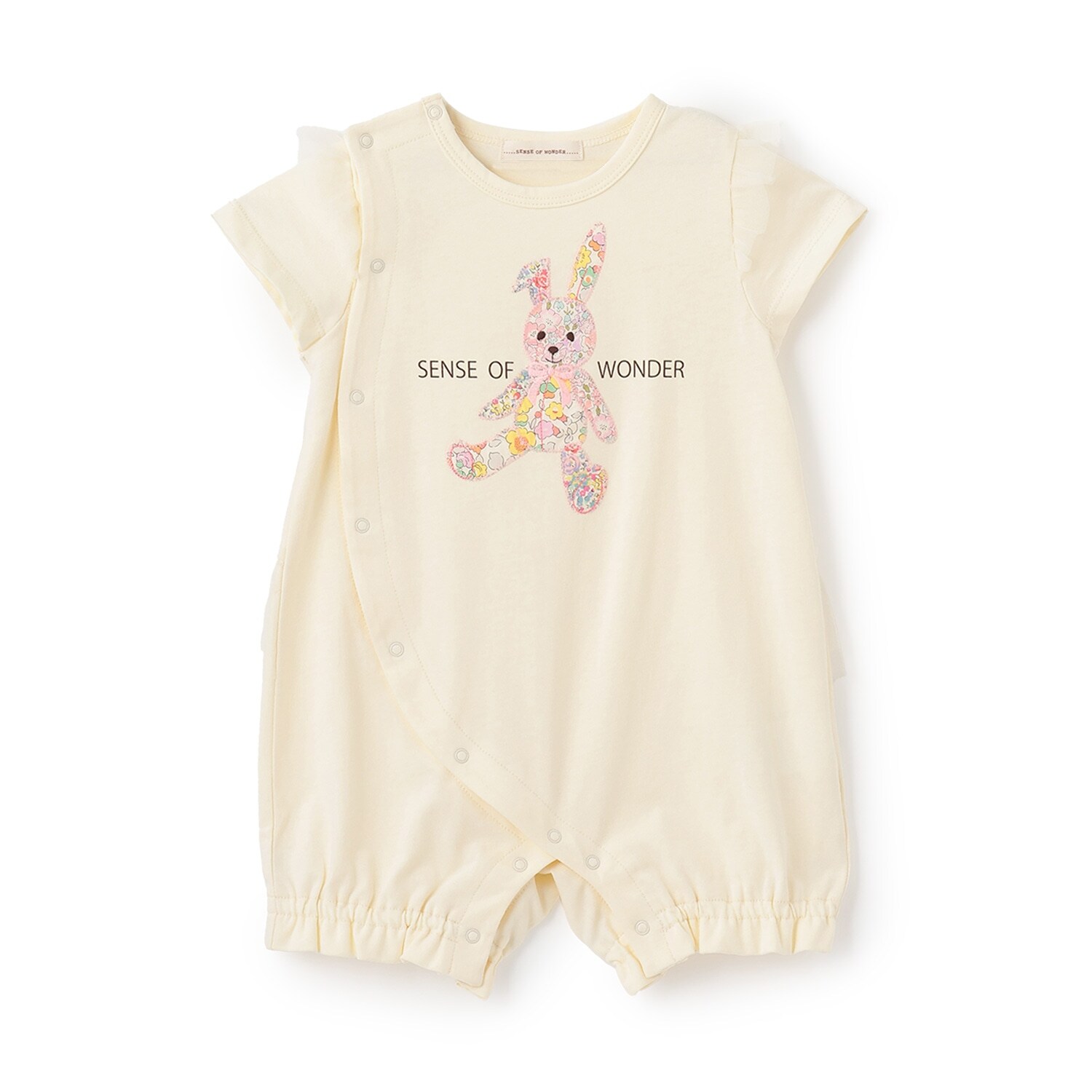 リバティウサクマアップリケ半袖ショートオール